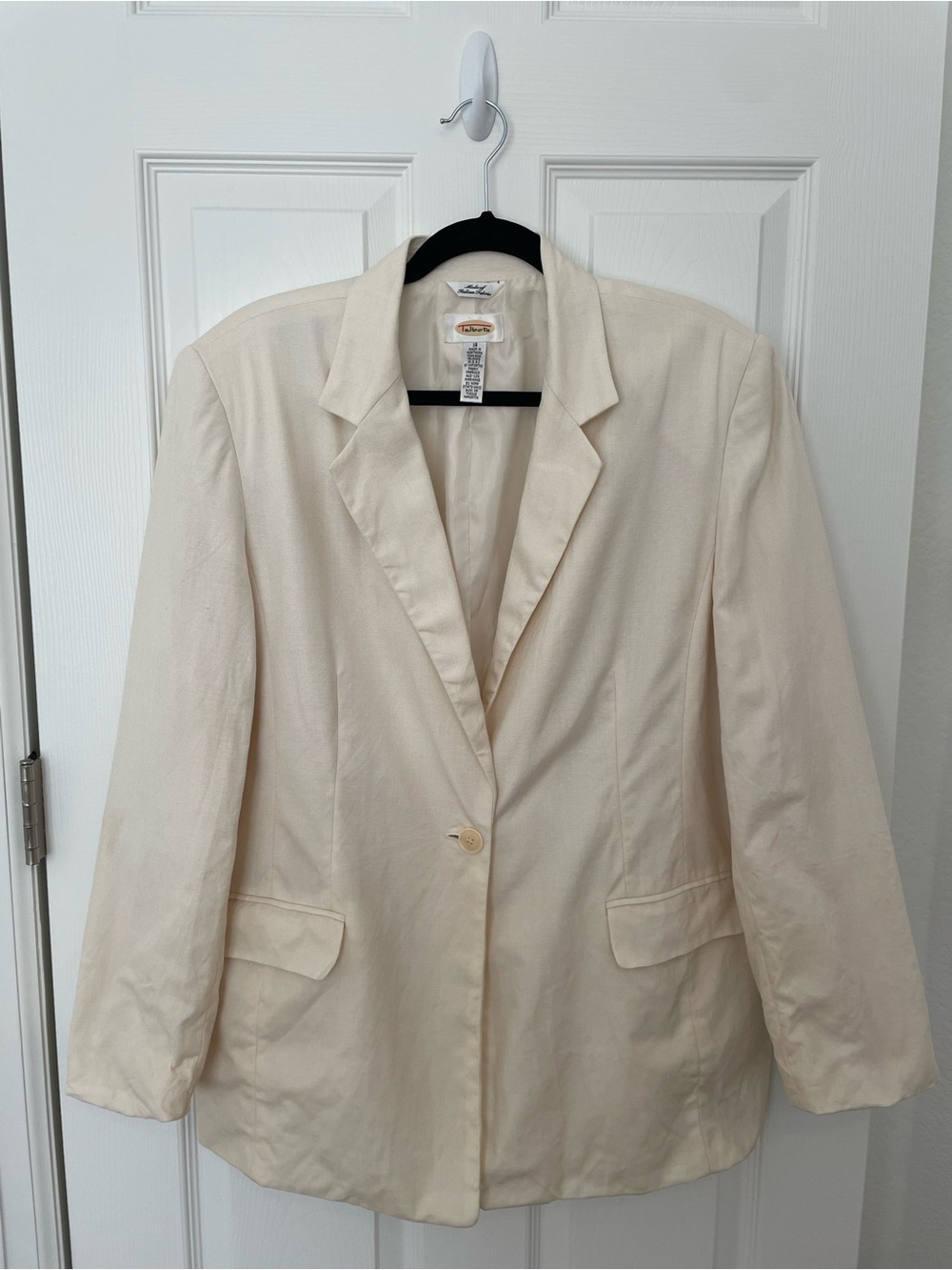 Talbots Linen Blend Cream Blazer